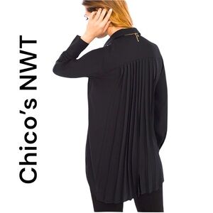 NWT Chico's black Super Pleat Tunic size 1 (Medium)